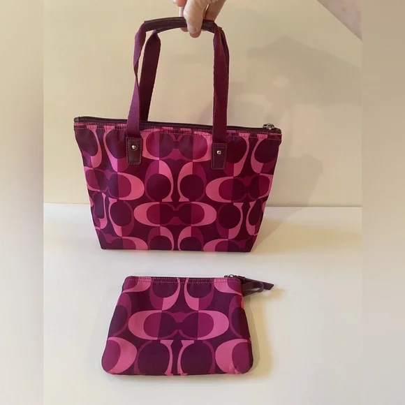 Coach Pink Tote and Pouch Set - Picture 3 of 16